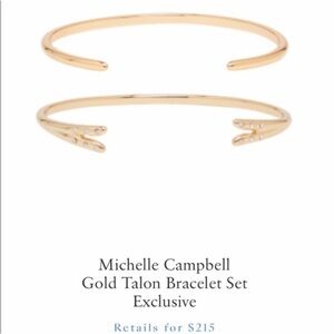 Michelle Campbell Gold Talon Bracelet Set  Gold Cuff Bangles Stackable Designer